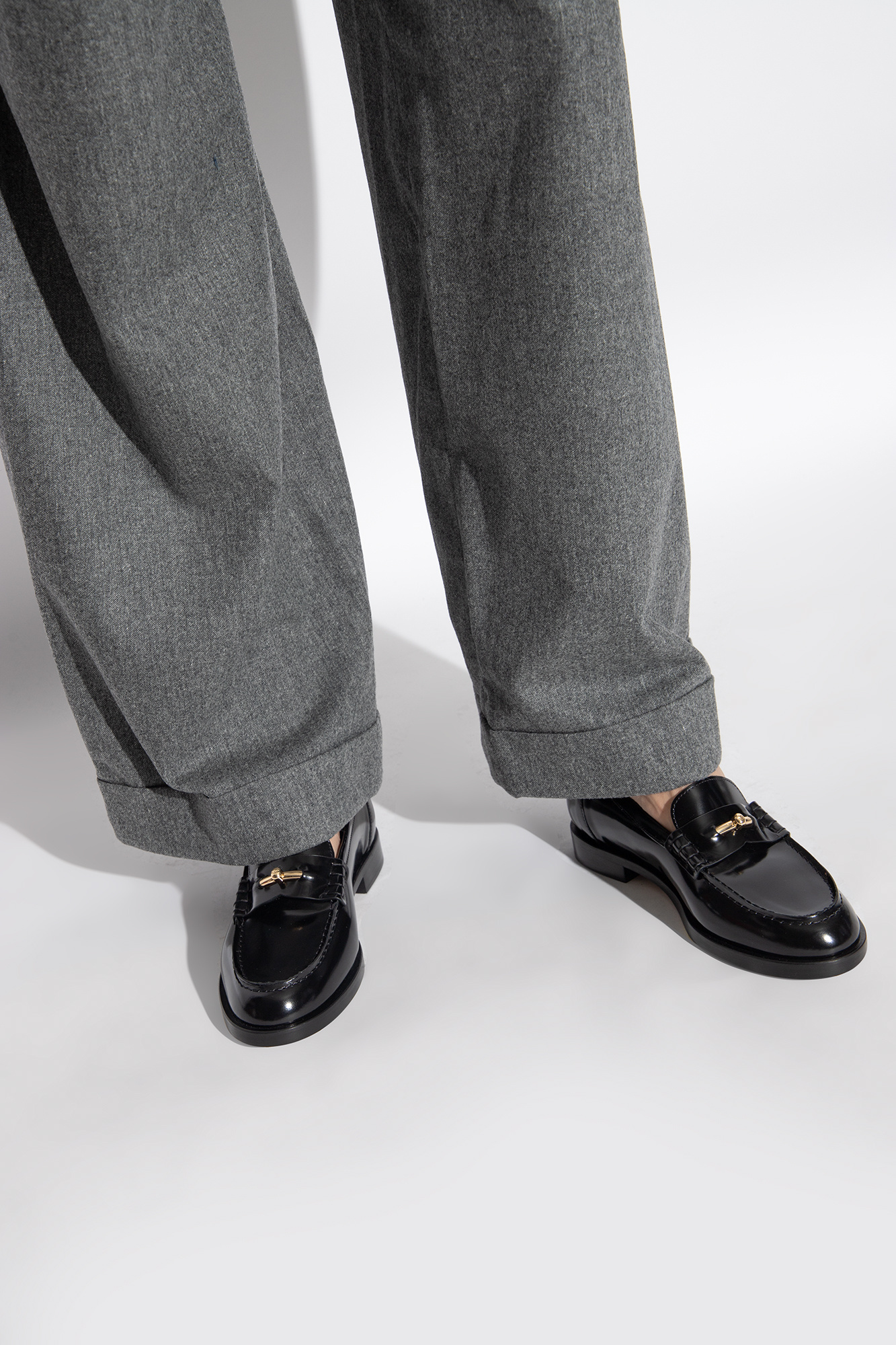 Black Leather loafers Emporio Armani - SchaferandweinerShops